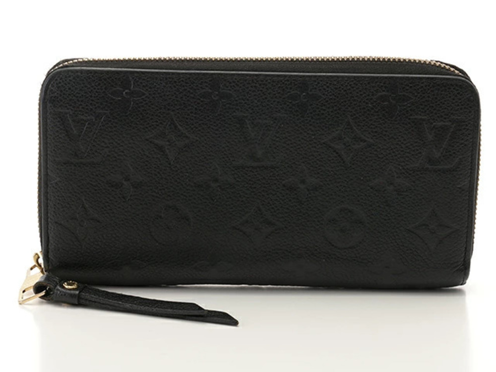 LOUIS VUITTON Zippy Wallet Monogram Empreinte Noir Black Long Round Zipper SS